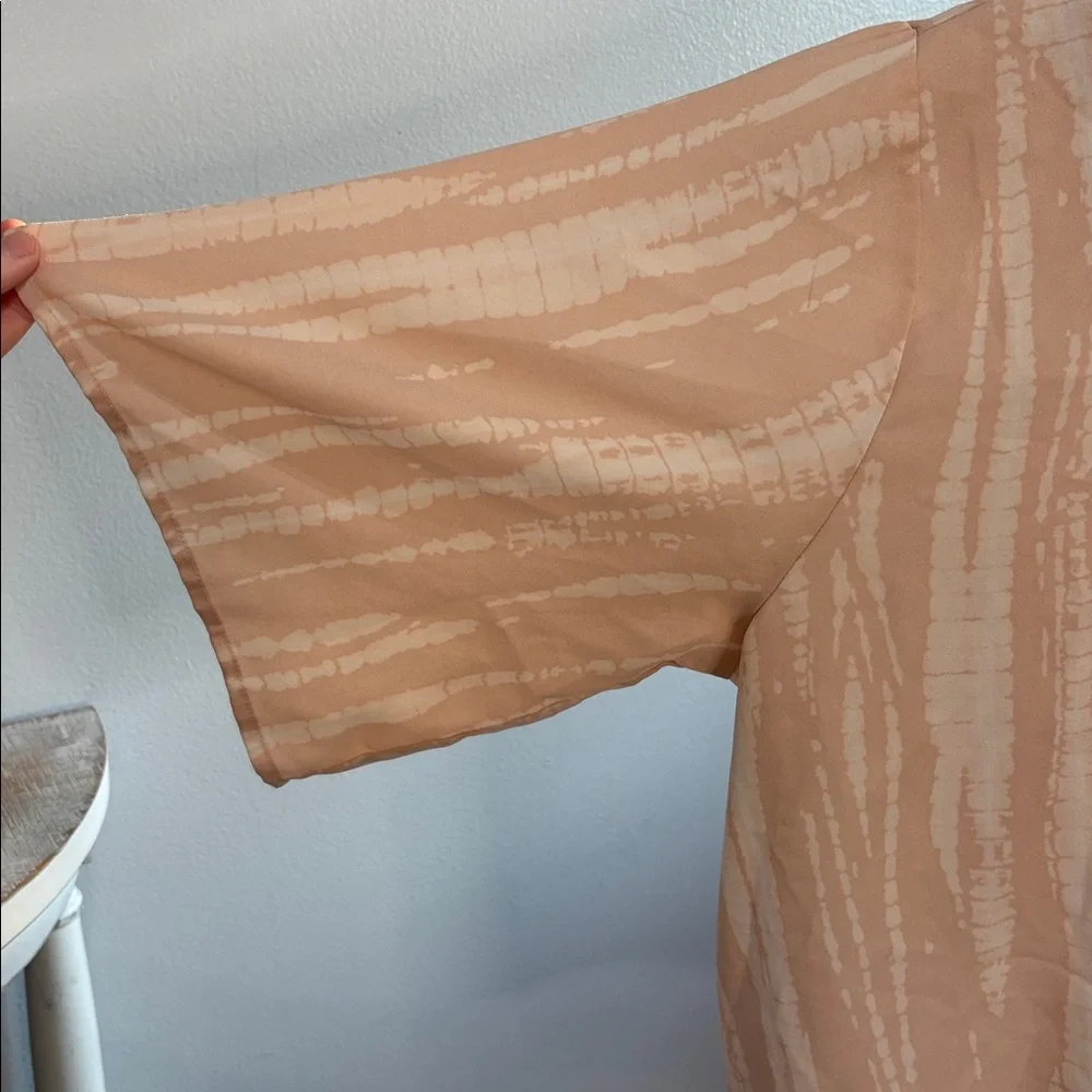[Mud Pie] Light Peach Tie-Front Blouse - Size Medium/Large
